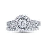 0.40ct Round Brilliant Center and 1.00ct Side 14k White Gold Diamond Wedding Set