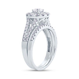 0.40ct Round Brilliant Center and 1.00ct Side 14k White Gold Diamond Wedding Set