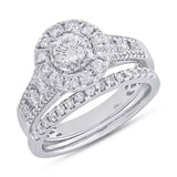 0.40ct Round Brilliant Center and 1.20ct Side 14k White Gold Diamond Wedding Set