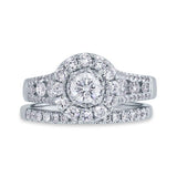 0.40ct Round Brilliant Center and 1.20ct Side 14k White Gold Diamond Wedding Set