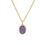 0.11ct Diamond & 1.92ct Amethyst 14k Yellow Gold Pendant