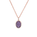 0.11ct Diamond & 1.92ct Amethyst 14k Rose Gold Pendant