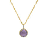 0.10ct Diamond & 1.83ct Amethyst 14k Yellow Gold Pendant