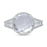 0.20ct Diamond & 4.49ct White Topaz 14k White Gold Ring