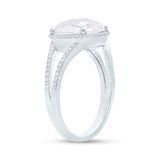 0.20ct Diamond & 4.49ct White Topaz 14k White Gold Ring