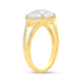0.20ct Diamond & 4.49ct White Topaz 14k Yellow Gold Ring