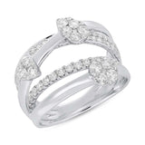 1.48ct 18k White Gold Diamond Cluster Bridge Ring