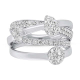 1.48ct 18k White Gold Diamond Cluster Bridge Ring