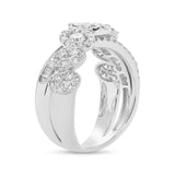 1.71ct 18k White Gold Diamond Bridge Ring