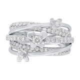 1.38ct 18k White Gold Diamond Butterfly Bridge Ring