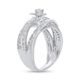 1.38ct 18k White Gold Diamond Butterfly Bridge Ring