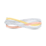 2.78ct 14k Three-tone Gold Diamond Bangle