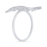 0.27ct 14k White Gold Diamond Feather Ring Size 8