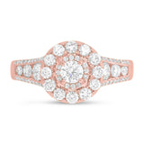 0.20ct Round Brilliant Center and 1.02ct Side 14k Rose Gold Diamond Engagement Ring