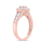 0.20ct Round Brilliant Center and 1.02ct Side 14k Rose Gold Diamond Engagement Ring
