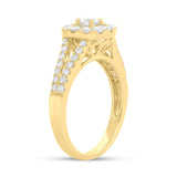 0.20ct Round Brilliant Center and 0.82ct Side 14k Yellow Gold Diamond Engagement Ring