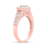 0.20ct Round Brilliant Center and 0.82ct Side 14k Rose Gold Diamond Engagement Ring