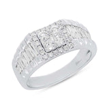 1.68ct 18k White Gold Diamond Men's Ring