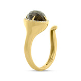 0.13ct Diamond & 5.52ct Smokey Topaz 14k Yellow Gold Ring