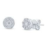 0.28ct 14k White Gold Diamond Cluster Stud Earring
