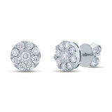 0.64ct 14k White Gold Diamond Cluster Stud Earring