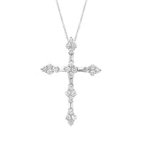 1.11ct 14k White Gold Diamond Cross Necklace