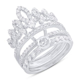1.55ct 18k White Gold Diamond Semi-mount Ring 2-pc Size 6.5