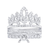 1.55ct 18k White Gold Diamond Semi-mount Ring 2-pc Size 6.5