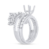 1.55ct 18k White Gold Diamond Semi-mount Ring 2-pc Size 6.5