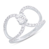 0.40ct Round Brilliant Center and 0.32ct Side 14k White Gold Diamond Lady's Ring