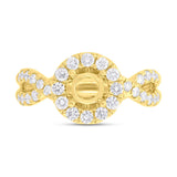 0.75ct 14k Yellow Gold Diamond Semi-mount Ring for 0.60ct Center
