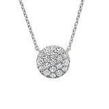 0.43ct 14k White Gold Diamond Pave Circle Necklace
