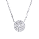 0.66ct 14k White Gold Diamond Pave Circle Necklace