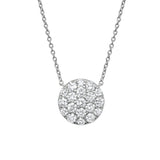 0.99ct 14k White Gold Diamond Pave Circle Necklace