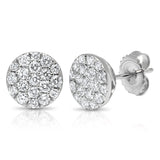 1.01ct 14k White Gold Diamond Pave Circle Earring