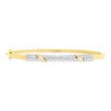 0.97ct 14k Two-tone Gold Diamond Baguette Bangle
