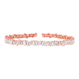 2.67ct 14k Rose Gold Diamond Baguette Bangle