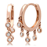 0.22ct 14k Rose Gold Diamond Hoop Earring