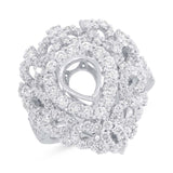 2.40ct 18k White Gold Diamond Semi-mount Ring Size 7.75