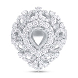 2.40ct 18k White Gold Diamond Semi-mount Ring Size 7.75