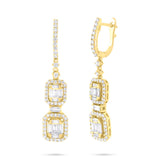 1.57ct 18k Yellow Gold Diamond Baguette Earring