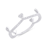 0.13ct 14k White Gold Diamond Heart Crown Ring