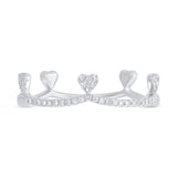 0.13ct 14k White Gold Diamond Heart Crown Ring