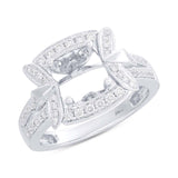 0.49ct 14k White Gold Diamond Semi-mount Ring Size 6.5