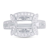 0.49ct 14k White Gold Diamond Semi-mount Ring Size 6.5