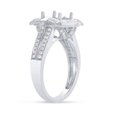 0.49ct 14k White Gold Diamond Semi-mount Ring Size 6.5