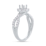 0.60ct 14k White Gold Diamond Semi-mount Ring for 0.40ct Center