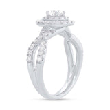 0.40ct Round Brilliant Center and 0.70ct Side 14k White Gold Diamond Engagement Ring