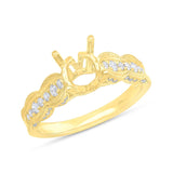 0.35ct 14k Yellow Gold Diamond Semi-mount Ring for 1.00ct Center