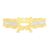 0.35ct 14k Yellow Gold Diamond Semi-mount Ring for 1.00ct Center
